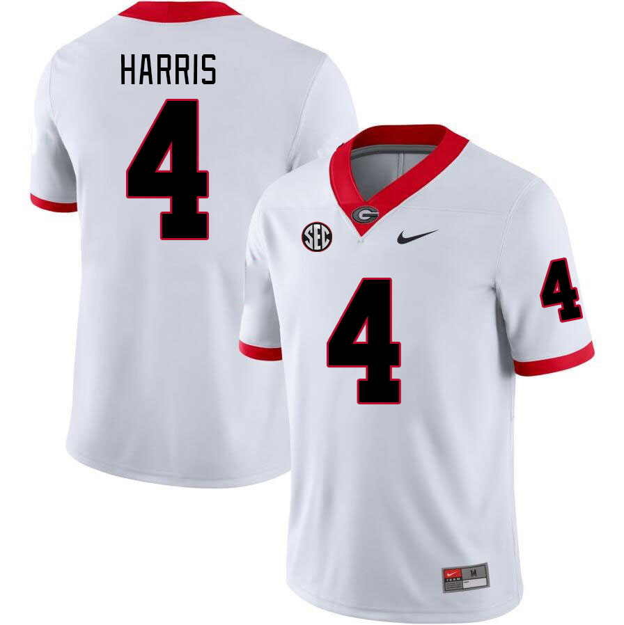 Georgia Bulldogs Men's A.J. Harris #4 White Stitched College UGA Football Jersey 23XO010OD